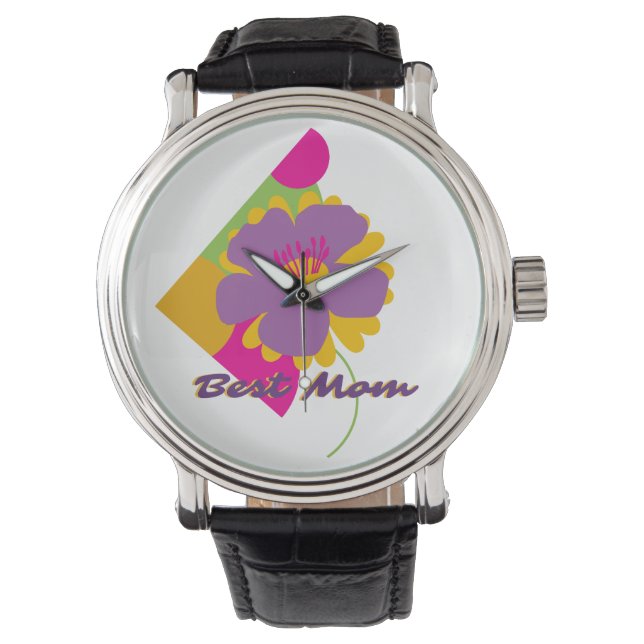 Best Mom Colourful Trendy Design Armbandsur (Framsida)