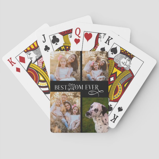 Best Mom Ever 4 Photos Mothers Day Gifts Casinokort (Baksidan)