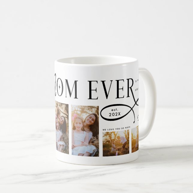 Best Mom Ever 5 Photos Heart Mothers Day Gifts Kaffemugg (Framsida höger)