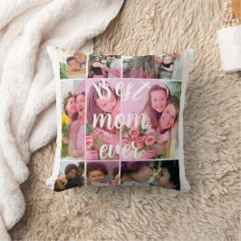 Best Mom Ever 9 Photo Collage Personalized Mothers Kudde