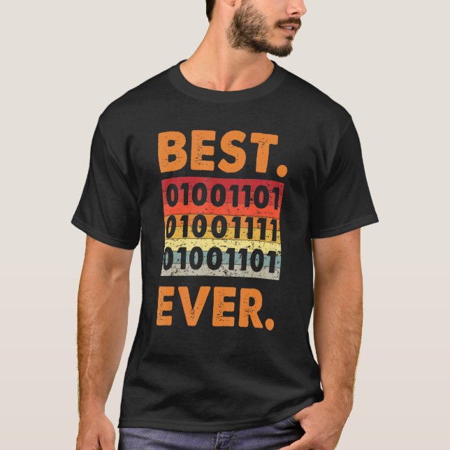 Best Mom Ever Binary Code Coder Developer Software T Shirt (Framsida)
