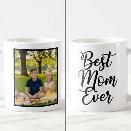 Best Mom Ever Black and White 1 Photo Keepsake Kaffemugg
