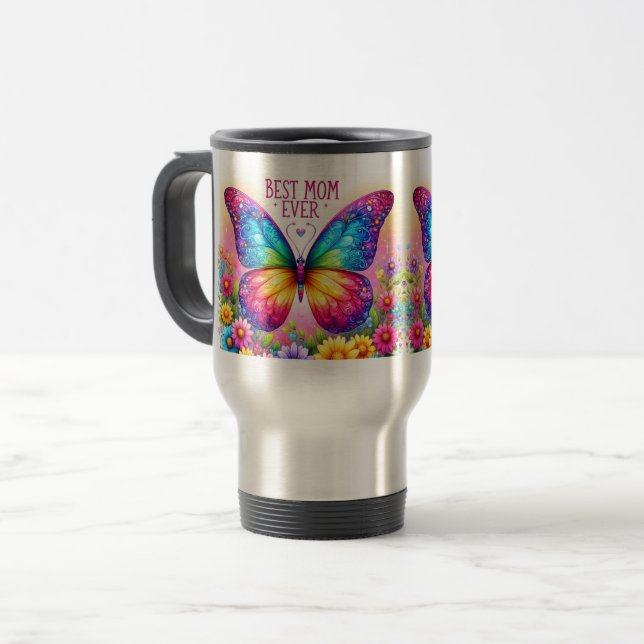 Best Mom Ever Butterfly Floral Mug Resemugg (Framsida vänster)