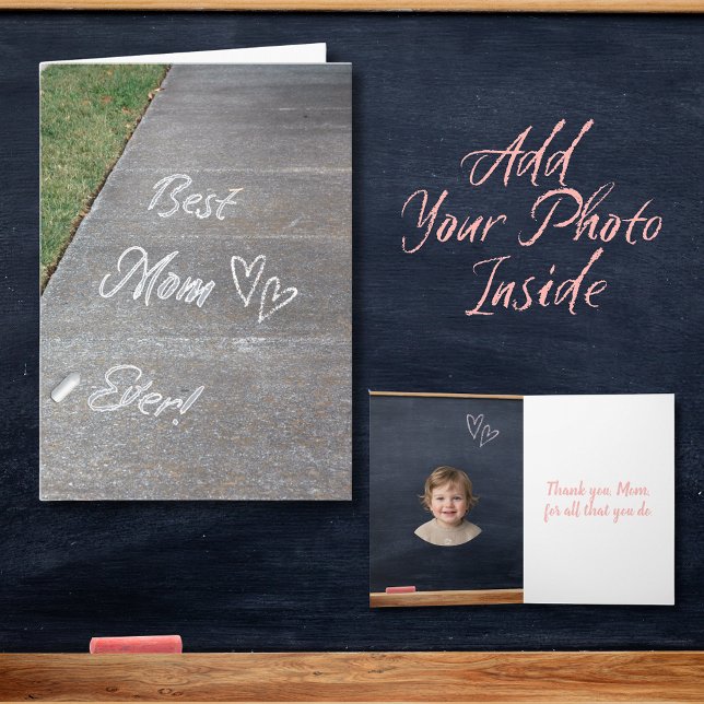 Best Mom Ever Chalk Art Mother's Day Card Kort (Best Mom Ever Chalk Art)