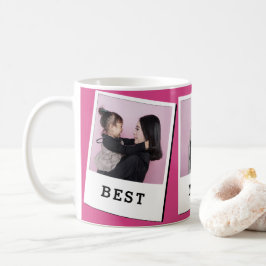Best Mom Ever Custom 3 Photo Mug Pink Kaffemugg