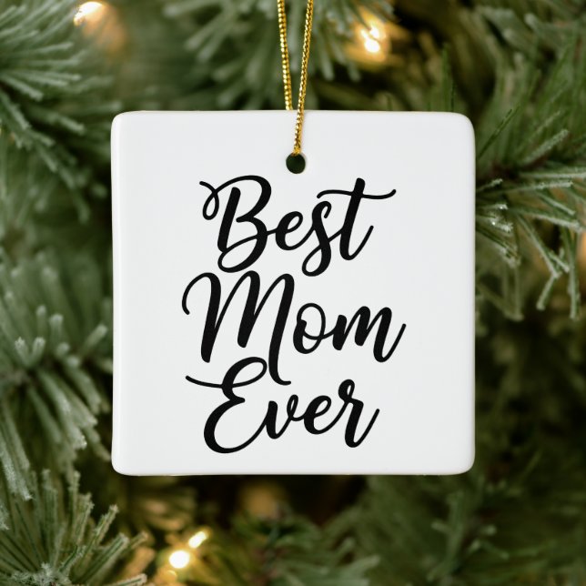 Best Mom Ever Custom Photo Christmas Keepsake  Julgransprydnad Keramik (Träd)