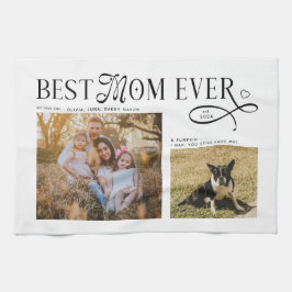 Best Mom Ever Dog Family Photos Heart Mothers Day Kökshandduk