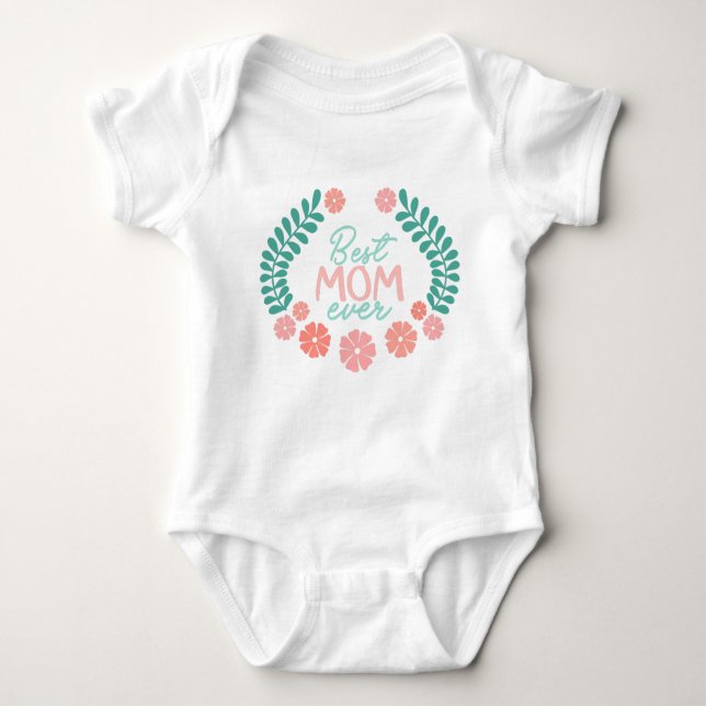 Best mom ever floral frame t shirt (Framsida)