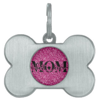 Best mom ever, glitter, pink, custom ID-bricka husdjur