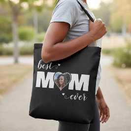Best Mom Ever Heart Photo Mother's Day Black Tygkasse