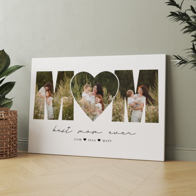 Best Mom Ever Modern Photo Collage Gift For Mother Canvastryck (Skapare uppladdad)