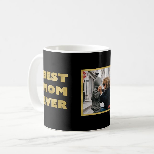 Best Mom Ever Modern Simple Photo Mother's Day Kaffemugg (Framsida vänster)