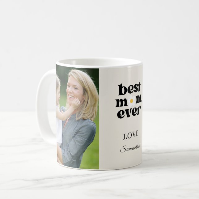  Best Mom Ever Personalized Photo Mother's Day Kaffemugg (Framsida vänster)