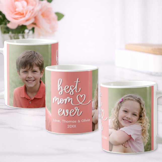 Best Mom Ever Personalized Photo Mug Gift Kaffemugg (Full wrap design)