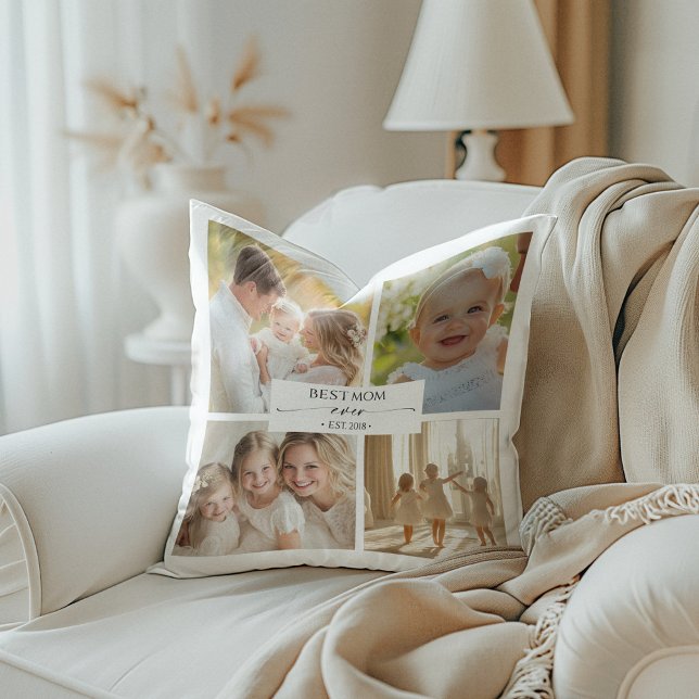 Best Mom Ever Photo Collage Pillow Kudde (Skapare uppladdad)