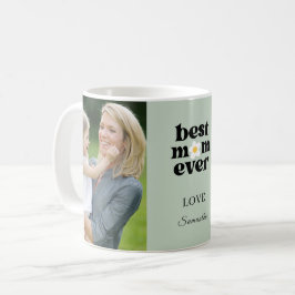  Best Mom Ever Photo Sage Green Mother's Day Kaffemugg