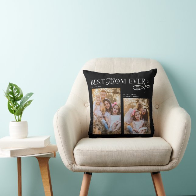 Best Mom Ever Photos Heart Mothers Day Gifts Kudde (Stol)