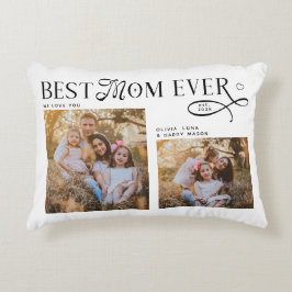 Best Mom Ever Photos Heart Mothers Day Gifts Prydnadskudde
