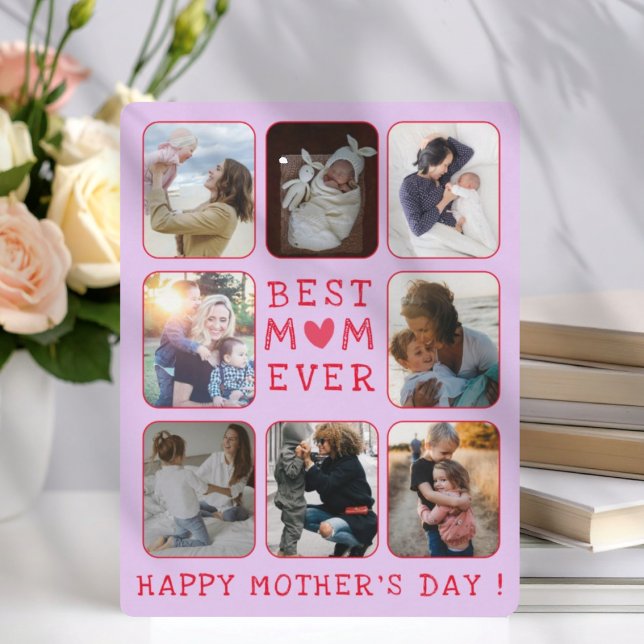 Best Mom Ever Purple & Red 8 Photo Mother’s Day  (Skapare uppladdad)