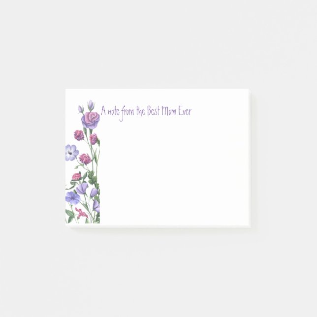 Best Mom Ever Quote Summer Garden Flowers  Post-it Block (Framsida)