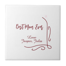 Best mom ever red love Spanish border stylish  Kakelplatta