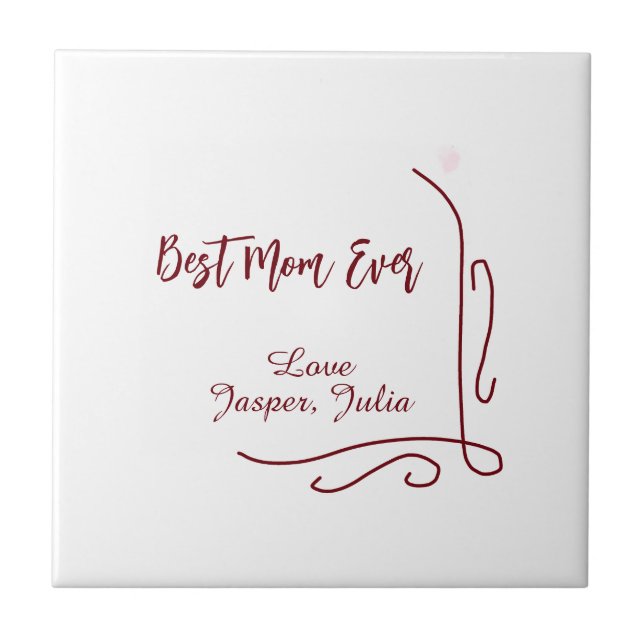 Best mom ever red love Spanish border stylish  Kakelplatta (Framsidan)