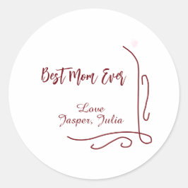 Best mom ever red love Spanish border stylish  Runt Klistermärke