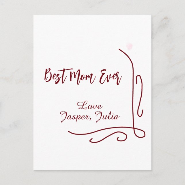 Best mom ever red love Spanish border stylish  Vykort (Framsida)
