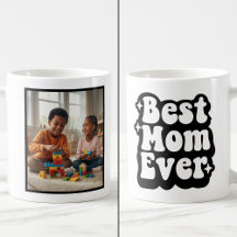 Best Mom Ever Retro Groovy 1 Photo Keepsake