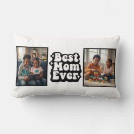 Best Mom Ever Retro Groovy 2 Photo Keepsake Lumbarkudde