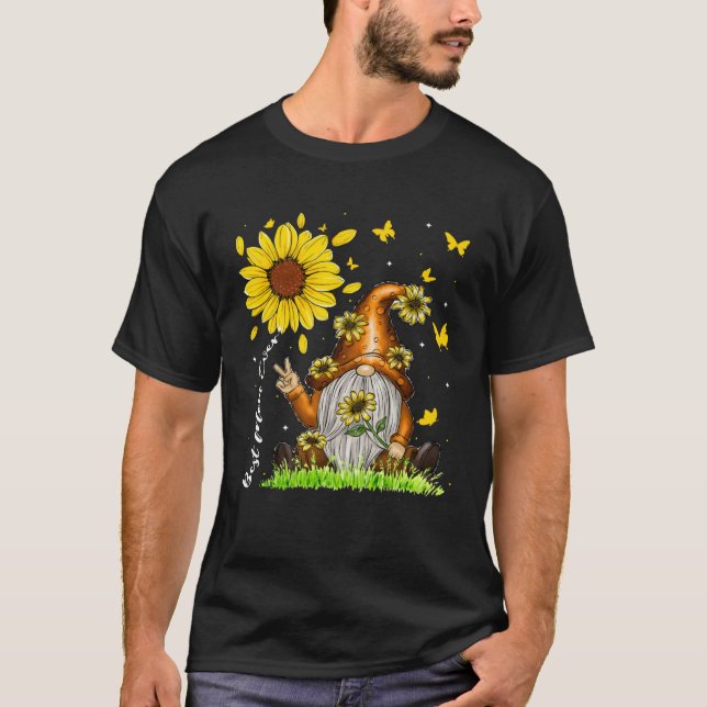 Best Mom Ever Sunflower Gnome  Cute Mother s Day T Shirt (Framsida)