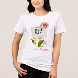 Best Mom Floral Pink Daisy Mother's Day Gift  T Shirt