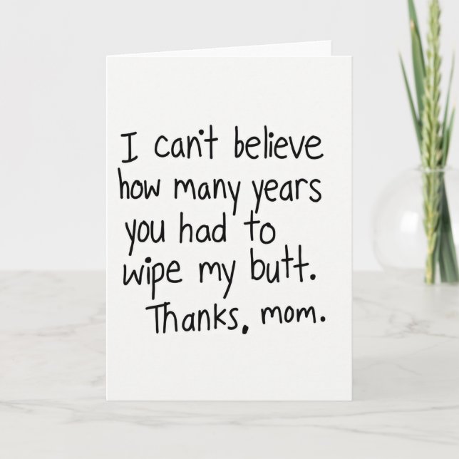 Best Mom Hand Lettered Card Kort (Framsida)