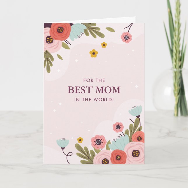Best Mom In The World Mother's Day Card Kort (Framsida)