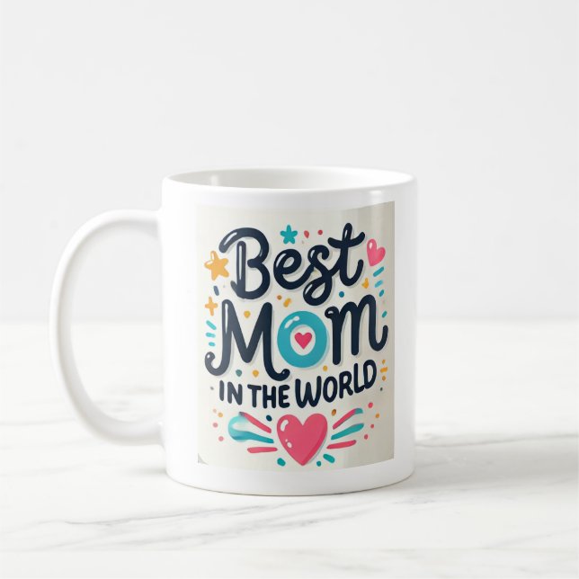Best Mom in the World – Taza con diseño divertido Kaffemugg (Vänster)