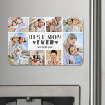 Best Mom Photo Collage Magnet<br><div class="desc">Personalized "Best Mom Ever" Large Photo Magnet. This fun and stylish photo magnet is a sweet way to showcase cherished memories. The design features space for eight photos, arranged in a border around the edge while keeping the focus on the meaningful text in the center. At the center, "Best Mom...</div>