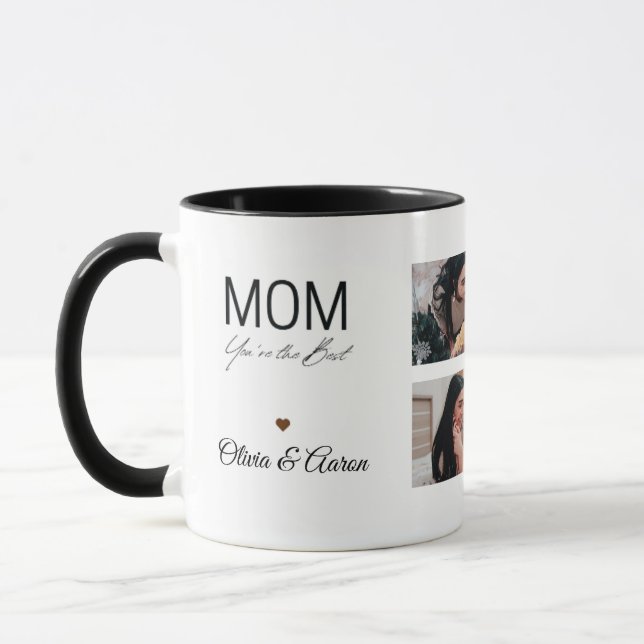 Best Mom Photo Collage Mug Mugg (Vänster)
