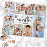 Best Mom Photo Collage Pussel<br><div class="desc">Personalized "Best Mom Ever" Jigsaw Puzzle with Photo Collage. This fun and stylish jigsaw puzzle is a sweet way to showcase cherished memories. The design features space for eight photos, arranged in a border around the edge while keeping the focus on the meaningful text in the center. At the center,...</div>