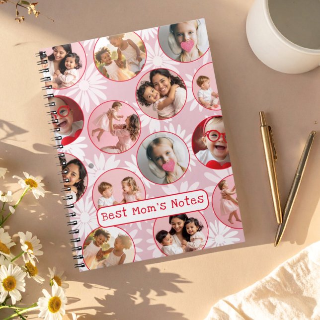 Best Mom’s Notes | Pink Retro Photo Notebook  Anteckningsbok (Skapare uppladdad)