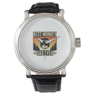 Best Monkey Dad Ever Vintage Monkey Father Shirt_1 Armbandsur