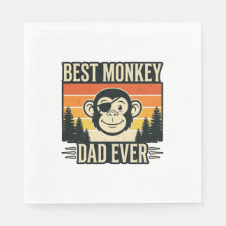 Best Monkey Dad Ever Vintage Monkey Father Shirt_1 Pappersservett