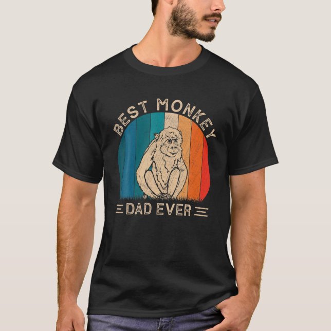 Best Monkey Pappa någonsin Retro Monkey Graphic Fa T Shirt (Framsida)