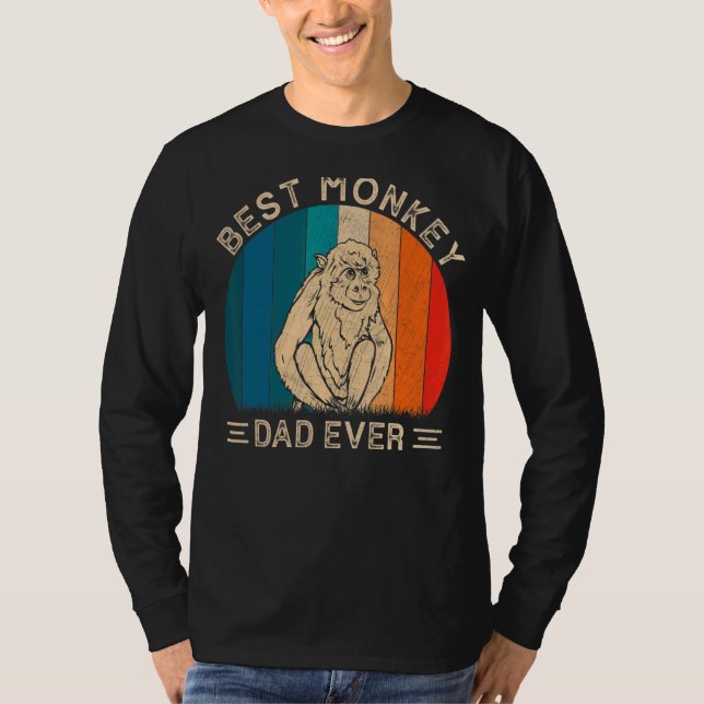 Best Monkey Pappa någonsin Retro Monkey Graphic Pa T Shirt (Framsida)