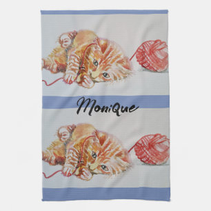 Best Morsa Cute Cat teckning Art Kitchen Tea Towel Kökshandduk