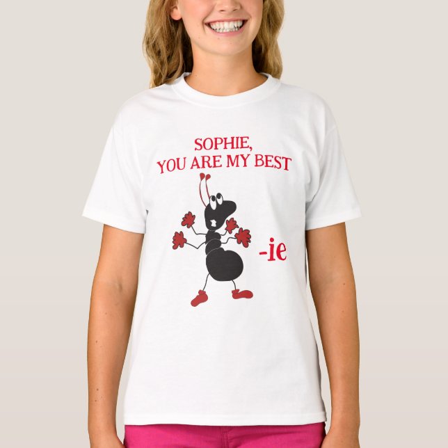 Best Moster Cute Ant Funny Insekt Kryp Red Black T Shirt (Framsida)