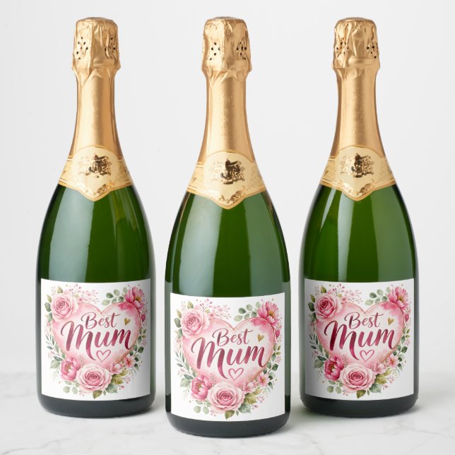 Best Mum Aquarell Blumenherz Design (Flaskor)