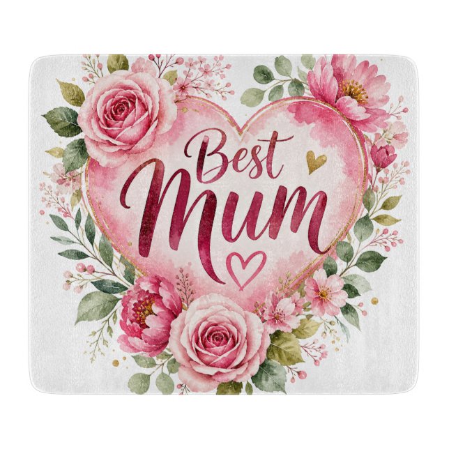 Best Mum Aquarell Blumenherz Design (Framsidan)