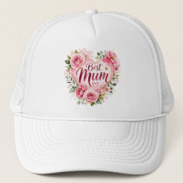 Best Mum Aquarell Blumenherz Design Keps
