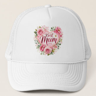 Best Mum Aquarell Blumenherz Design Keps