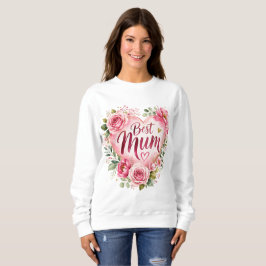 Best Mum Aquarell Blumenherz Design T Shirt